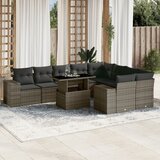 vidaXL 10-dijelni set vrtnih sofa od poliratana s jastucima sivi | shoptok.hr