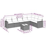  8-dijelni set vrtnih sofa od poliratana s jastucima crni | shoptok.hr