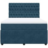 Krevet s oprugama i madracem plavi 140x190 cm baršunasti | shoptok.hr