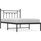 Maison Chic Kovinski Postelja za odrasle - Posteljni Okvir z vzglavjem črn 100x200 cm, (22080667) | Shoptok.si