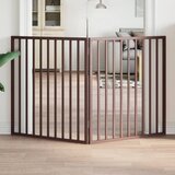 vidaXL Vrata za pse zložljiva 2 panela rjava 160 cm topolovina | Shoptok.si