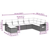  8-dijelni set vrtnih sofa od poliratana s jastucima crni | shoptok.hr