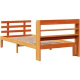 vidaXL Posteljni okvir z vzglavjem voščeno rjava 100x200 cm borovina | Shoptok.si