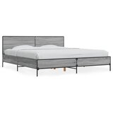  Okvir za krevet boja hrasta 200x200cm konstruirano drvo i metal Siva 200 x 200 cm | Shoptok.si