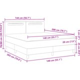 Box Spring krevet s madracem u sivoj - 140 x 200 cm umjetna koža | shoptok.hr