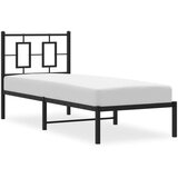 Metalni okvir za krevet s uzglavljem crni 75x190 cm | shoptok.hr