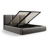 Mazzini Beds Sivi baršunasti tapecirani bračni krevet s prostorom za odlaganje s podnicom 140x200 cm Brody – | shoptok.hr
