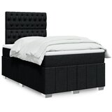 vidaXL Krevet s oprugama i madracem crni 120 x 200cm od tkanine | shoptok.hr