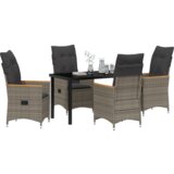 vidaXL 5-Dijelni Vrtni Set s Jastucima u Sivoj Poli Ratan | shoptok.hr