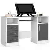AKORD Ana Računalniška Miza, 3 Predali, Bela/Siva, (5000332936) | Shoptok.si