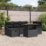  Sjedeća garnitura za vrt 7 kom. Crna poliratan 242.5 x 132.5 x 85 cm | shoptok.hr