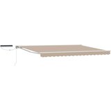  Električni zložljiv senčnik Bež 4 × 3,5 m, (5000204605) | Shoptok.si