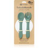 Petite & Mars Take&Match Silicone Cutlery pribor Misty Green 6 m+ 2 kos | Shoptok.si