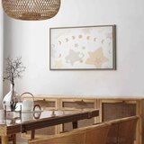 Slika - Fairy-Tale Galaxy - Phases of the Moon in Yellow Tones Among Stars in Beige and Ash Colors with Stardust 90x60 U prirodn | shoptok.hr