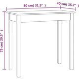  Konzolna mizica bela 80x40x75 cm trdna borovina, (20711583) | Shoptok.si