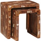 vidaXL Konec mize večbarvno trden predelan les | Shoptok.si