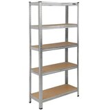 Dedra N1405 kovinski skladiščni regal s 5 MDF policami 154 × 75 × 30 cm – 875 kg u