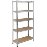 N1405 kovinski skladiščni regal s 5 MDF policami 154 × 75 × 30 cm – 875 kg