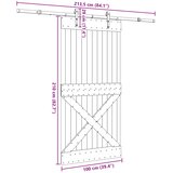  Klizna vrata NARVIK Prirodna i crna 100 x 210 cm (213,5 cm) | shoptok.hr