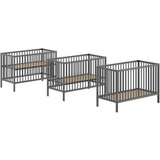 Vipack Antracitno siva otroška posteljica iz masivnega bora 60x120 cm DINO – | Shoptok.si