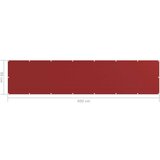 Balkonski zastor crveni 90 x 400 cm HDPE | shoptok.hr