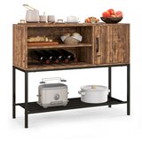 Costway Omarica z stojalom za vino Regal 100 x 35 x 83 cm, (5000008824) | Shoptok.si