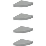  Plutajuće kutne police 4 kom sjajne sive 25 x 25 x 3,8 cm MDF | shoptok.hr