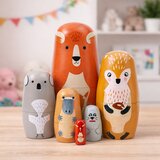  Lesena matrjoška z motivom gozdnih živali | Shoptok.si