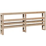  Okvir kreveta s uzglavljem 200 x 200 cm od masivne borovine - Prirodna 200 x 200 cm | shoptok.hr