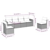  6-dijelni set vrtnih sofa s jastucima crni od poliratana | shoptok.hr