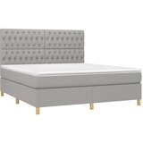  Box spring postelja z vzmetnico svetlo siva 180x200 cm blago, (20846614) | Shoptok.si