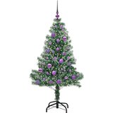 vidaXL Umjetno Božićno Drvo s Snježnim Flokom i LED Svjetlom 150 cm | shoptok.hr