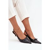 Boto Patent Leather Heeled Pumps With Bow Black Olvena | shoptok.hr