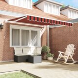 vidaXL Ročna retraktibilna tenda oranžna in rjava 350x250 cm | Shoptok.si