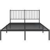  Metalni okvir za krevet s uzglavljem crni 140x190 cm | shoptok.hr