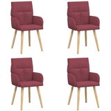 vidaXL Trpezarijske stolice 4 kom. Tkanina Vinska crvena - boja crnog vina 4 | shoptok.hr