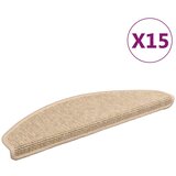  Prostirke za stepenice 15 kom 65x21x4 cm svijetlo bež poluokrugle velike | shoptok.hr