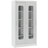mauser omara z drsnimi vrati in kontrolnimi okenci, 4 police vxš 1950 x 1000 mm, globina 500 mm, vrata svetlo siva | Shoptok.si