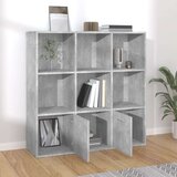 Ormarić za knjige boja betona 98 x 30 x 98 cm konstruirano drvo | shoptok.hr