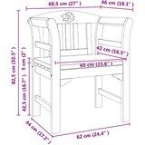  Klupa s jastukom Prirodni uljni završetak 68 5 x 46 x 82 5 cm | shoptok.hr