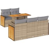 vidaXL 6-dijelni set vrtnih sofa s jastucima bež od poliratana bagrem | shoptok.hr