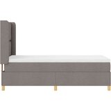 vidaXL Postelja s vzmetnico in LED osvetlitvijo Taupe 100x200 cm Tkanina, (22049617) | Shoptok.si