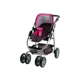 Kolica za lutku Alice 2u1 - crna s rozim točkicama | shoptok.hr