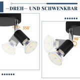 Nettlife LED stropna svetilka GU10 - 2 moderna okrogla stropna reflektorja stropni reflektorji za spalnico in dnevno sobo - brez žarnice črne barve, (22116712) | Shoptok.si