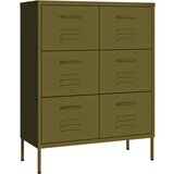 Furnova Omarica s predali olivno zelena 80x35x101,5 cm jeklo, (21950543) | Shoptok.si