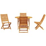  Vrtni set za objed 5 kom. Smeđa Čvrsto drvo akacije | shoptok.hr