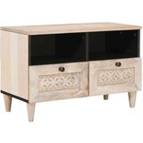 vidaXL TV omarica s predalom Bela 70 x 33 x 46 cm trden mangov les | Shoptok.si