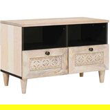 vidaXL TV ormar s ladicama Bijelo 70 x 33 x 46 cm masivno drvo manga | shoptok.hr