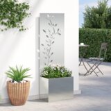 vidaXL Vrtni Sadič s Dekorativnom Pločom Srebrna 50 x 140 cm | shoptok.hr