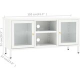 TV ormarić bijeli 105 x 35 x 52 cm od čelika i stakla | shoptok.hr